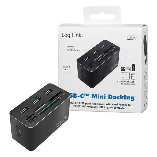 LogiLink USB 3.2 8-Port Mini Docking Station, black