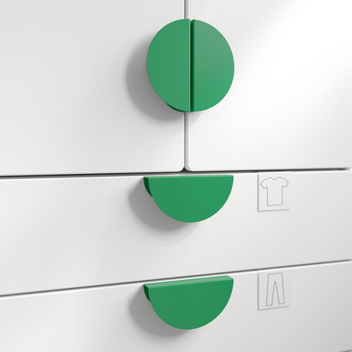 BEGRIPA Handle, green/half-round, 130 mm, 2 pack