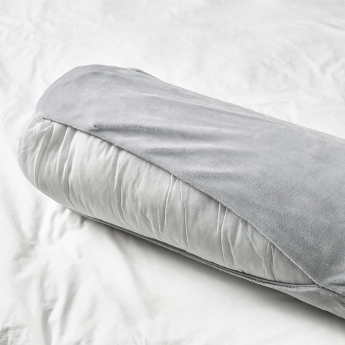 BLÅSKATA Cushion, cylinder shaped/light grey, 80 cm