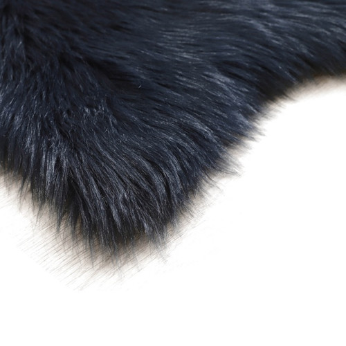 GoodHome Rug Faux Fur 60 x 90 cm, dark blue