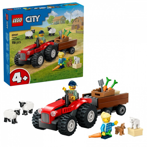 LEGO City Red Farm Tractor with Trailer & Sheep 4+