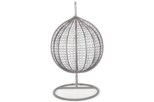 Hanging Cocoon Chair BAHAMA, in-/outdoor, grey