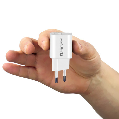 everActive Wall Charger EU Plug USB/USB-C QC3.0 30W, white