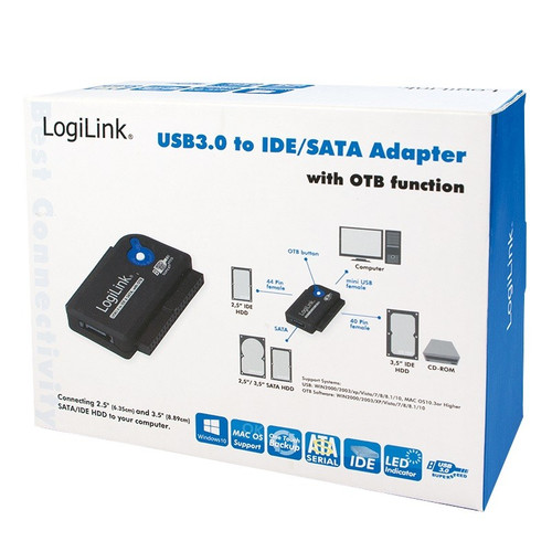 LogiLink Adapter USB 3.0 to IDE/SATA with OTB Function