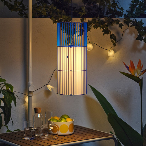 SOLVINDEN Pendant lamp, blue, 48 cm