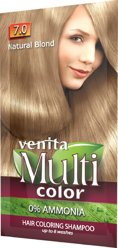 VENITA Multicolor Hair Coloring Shampoo 7.0 Natural Blond 40 g