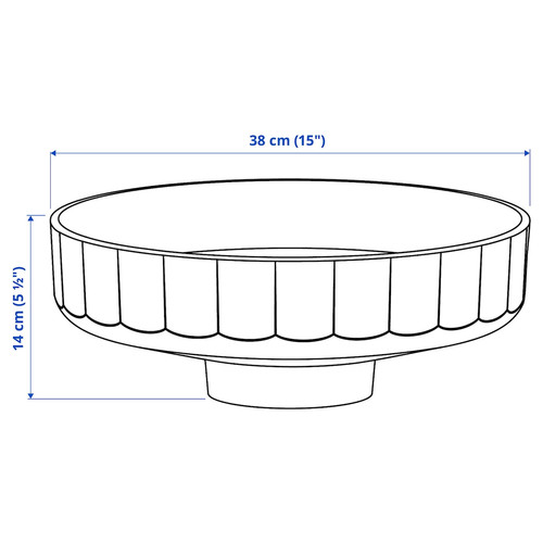 LERSJÖN Countertop wash-basin w water trap, white, 38x14 cm