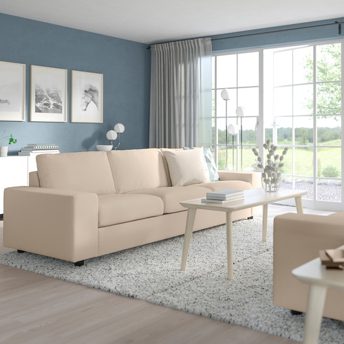VIMLE 3-seat sofa-bed, with wide armrests/Hallarp beige