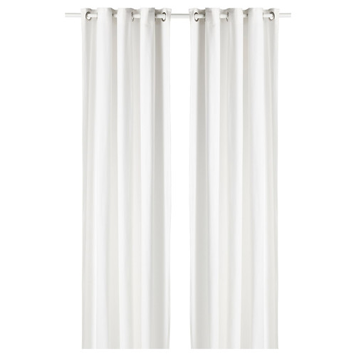MOALINA Curtains, 1 pair, white, 145x300 cm