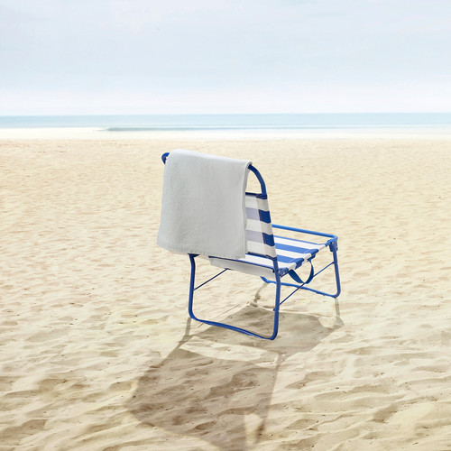 STRANDÖN Beach chair, blue/white