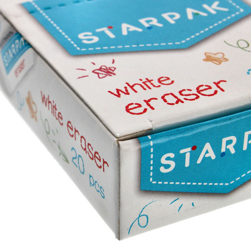 Starpak Eraser 20pcs, white