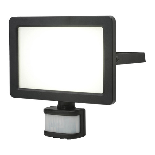 GoodHome Floodlight Lucan, motion sensor, 30 W, black