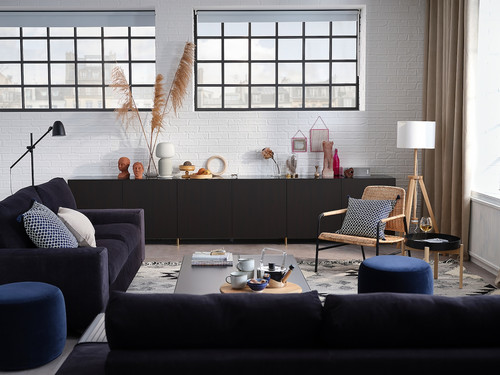 VIMLE 2-seat sofa, with wide armrests/Saxemara black-blue