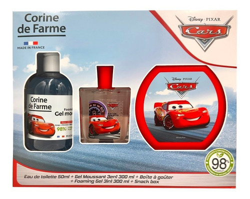 CORINE DE FARME Disney Gift Set Cars - Eau de Toilette, Foaming Gel & Snack Box