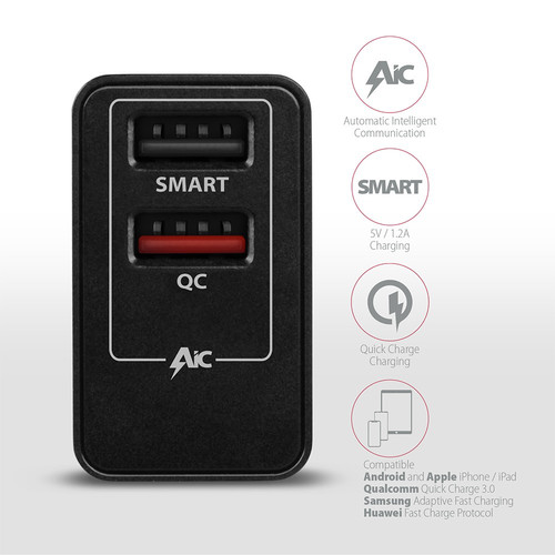 AXAGON Wall Charger EU Plug ACU-QS24 Smart 5V 1,2A + 1