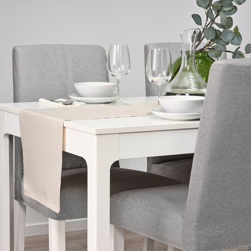 SVARTSENAP Table-runner, natural, 35x130 cm