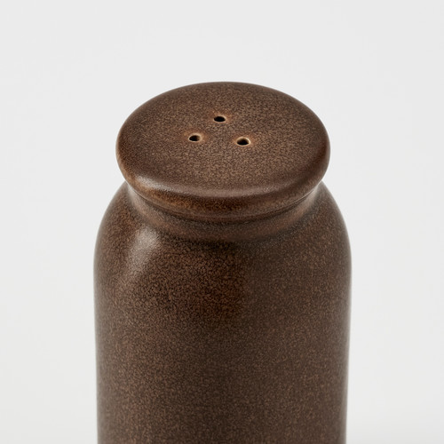 BRUGDHAJ Salt/pepper shaker, set of 2, brown, 9 cm