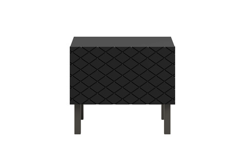 Set of 2 Nightstands Bedside Tables Scalia II 50, matt black, black legs
