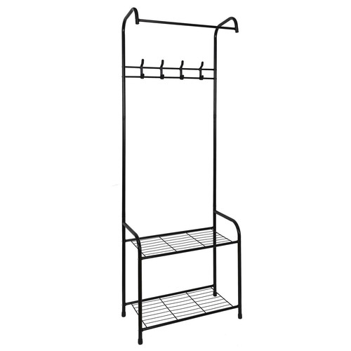 Coat Rack with Shoe Storage, black