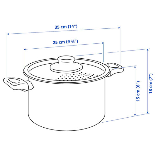 HEMLAGAD Pot with lid, non-stick coating black, 5 l