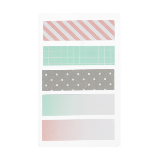 Removable Self-stick Notes Pastel 13x44mm, 5x 25pcs