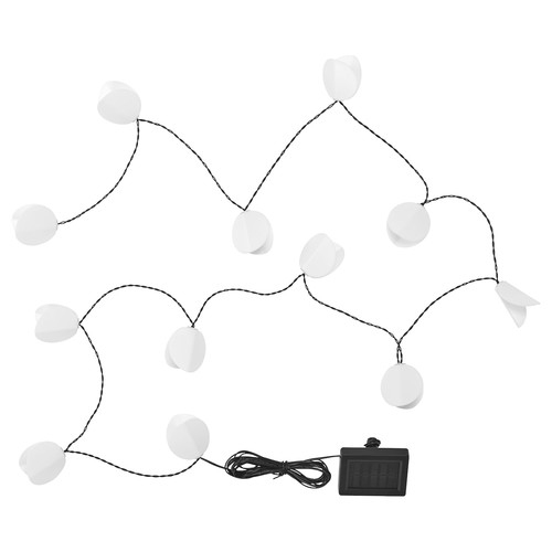 SOLVINDEN LED lighting chain with 12 lights, solar-powered/leaf
