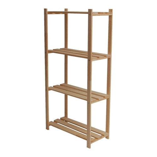 Wooden Shelving Unit 130 x 65 x 30 cm 4 Shelves 20 kg