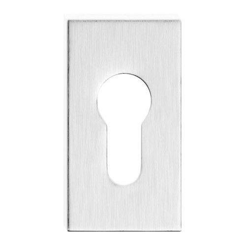 Metalbud Door Escutcheon, rectangular, brushed steel