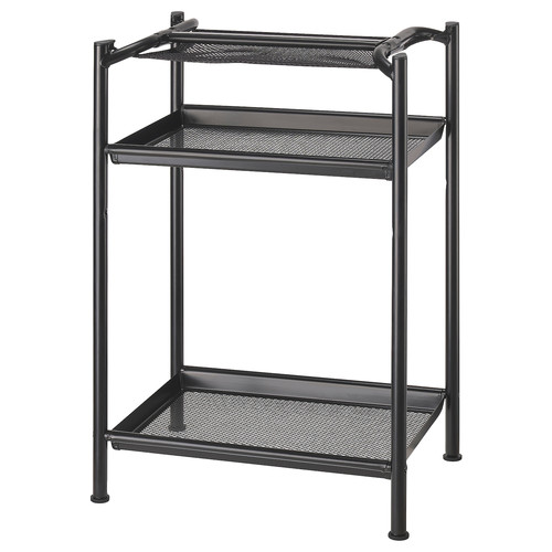 LAGKAPTEN/SPÄND Desk, black-brown/black, 200x60 cm