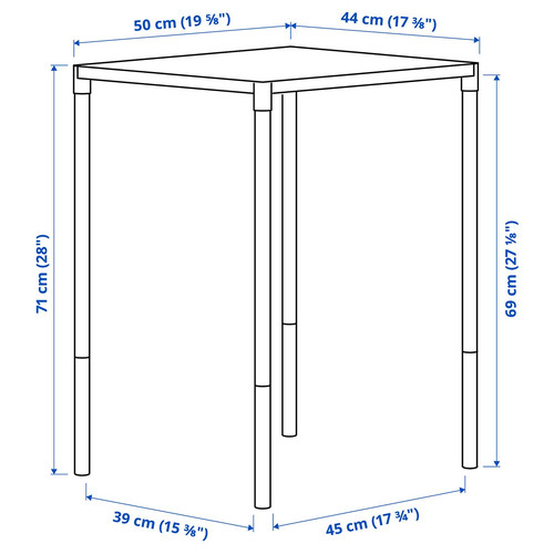 FEJAN Table, outdoor, white, 50x44 cm