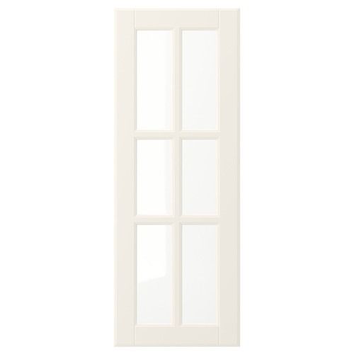 BODBYN Glass door, off-white, 30x80 cm