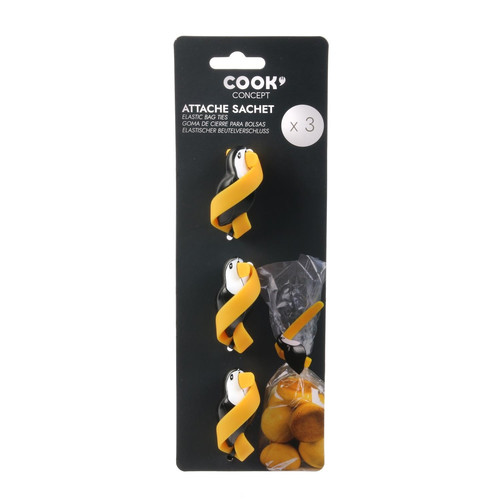 Plastic Bag Ties Penguin 3-pack