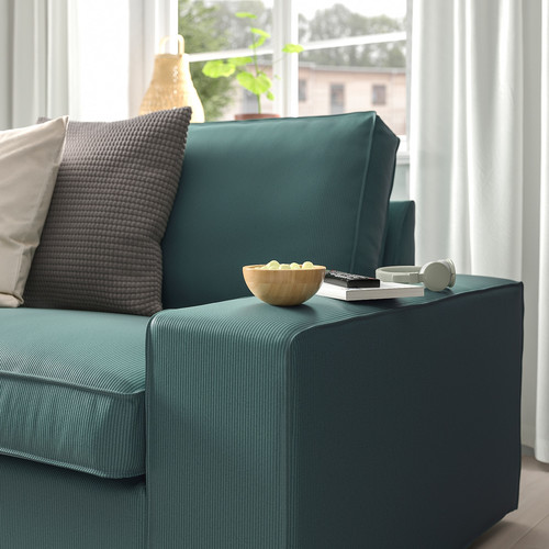 KIVIK U-shaped sofa, 7-seat, Kelinge grey-turquoise