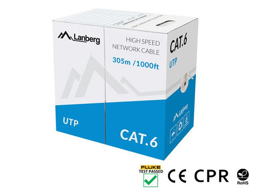 Lanberg Cable, grey wire CAT 6 CU 305m UTP