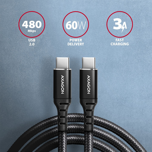 AXAGON USB Cable BUCM-CM20AB cable USB-C USB-C 2.0m