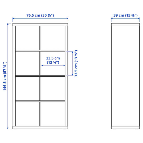 KALLAX Shelving unit with 4 inserts, white, 77x147 cm