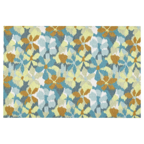 VÄLFÄRD Door mat, flower/multicolour, 40x60 cm