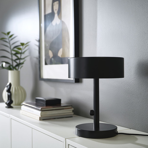 NYMÅNE Table lamp, anthracite, 33 cm