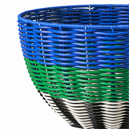DJURTRÄNARE Basket, white/black/blue, 32x19 cm
