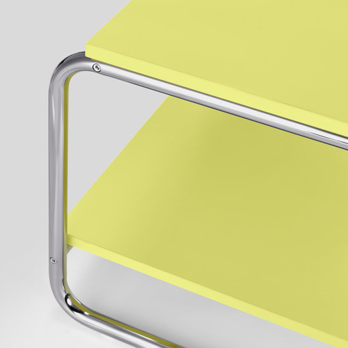 BAGGBODA Side table, light yellow, 71x50 cm