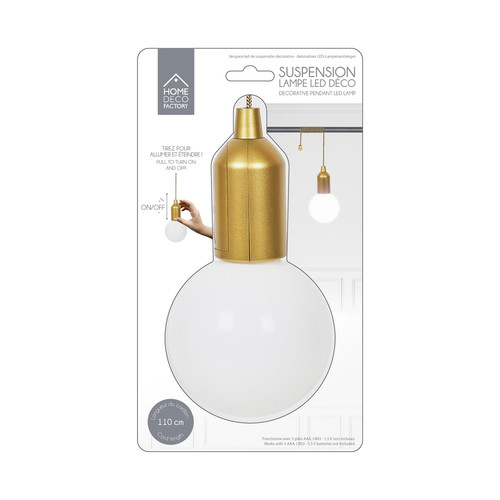 Pendant LED Lamp L, battery-operated, gold