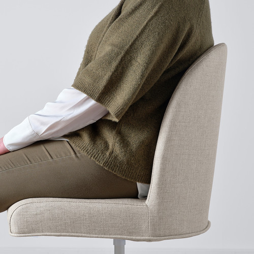 ROSENTORP Swivel chair, white/Kilanda beige