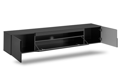 Wall-Mounted Cabinet Loftia 200 cm, black/matt black