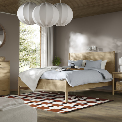 TONSTAD Bed frame, oak veneer/Luröy, 160x200 cm
