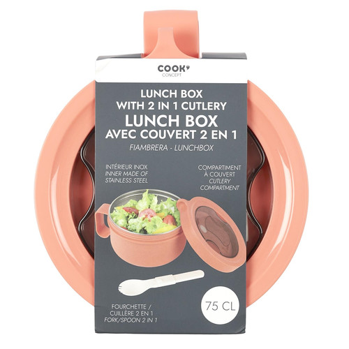 Round Lunch Box with Forx, orange
