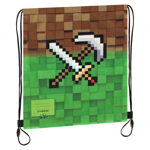 Drawstring Bag School Shoes/Clothes Bag Pixel Game