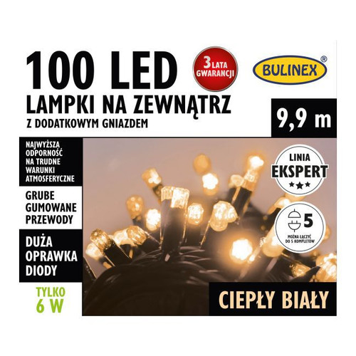 Christmas Lights 100 LED Bulinex 9.9 m, outdoor, warm white