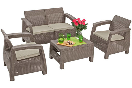 Outdoor Furniture Set CORFU SET, cappuccino