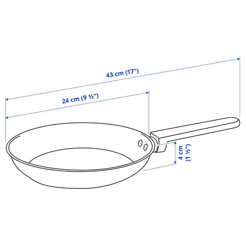 MIDDAGSMAT Frying pan, set of 2, non-stick coating/stainless steel