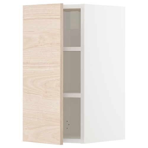 METOD Wall cabinet with shelves, white/Askersund light ash effect, 30x60 cm